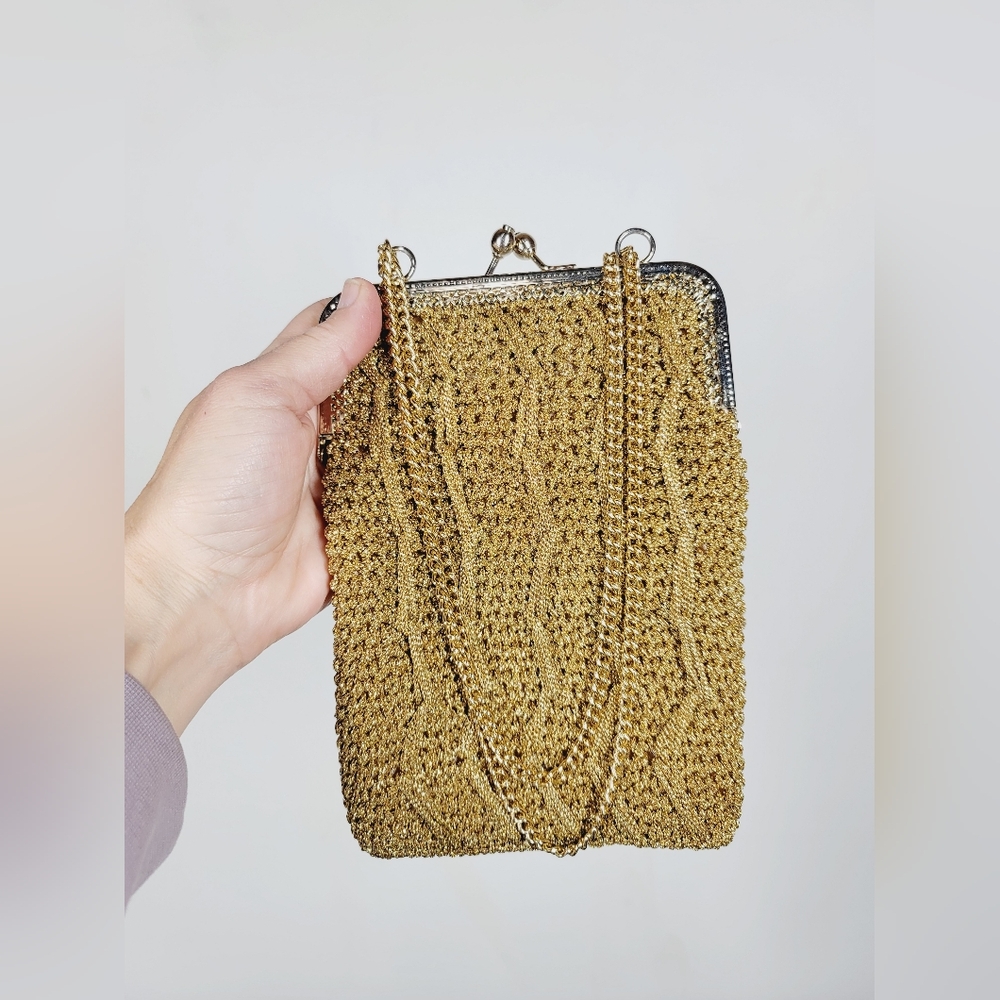 Vintage Waldy Gold Evening Clutch Bag